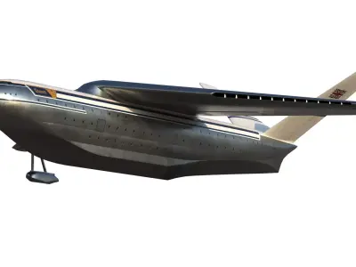 Saunders-Roe Queen Flying boat airliner 3D model