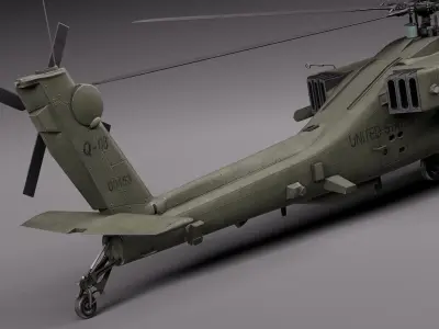 AH-64A Apache Helicopter 3D model