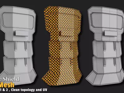 Police Shield Base Mesh VOL01 Low-poly 3D model