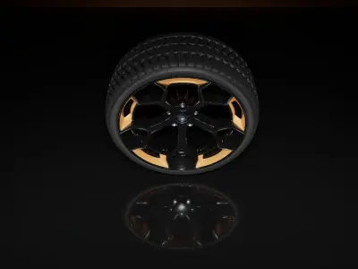 C5SMC type B wheel Low-poly 3D model