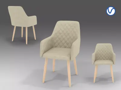 Modern velvet chair Free 3D model