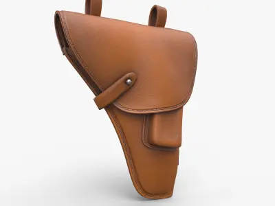 Vintage Gun Holster Low-poly 3D model