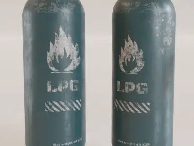 Gas unit kitbash set with 4K texture Low-poly 3D model