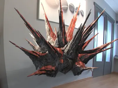 Dodecahedron Mountain wall mount print model 3D print model