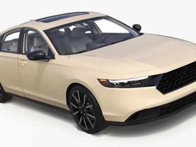 Contemporary Premium Sedan Beige 3D model