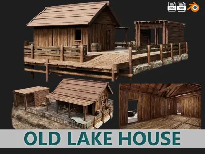 Old Lake House PBR 4K GameReady Pack 25 to 28 Low-poly 3D model