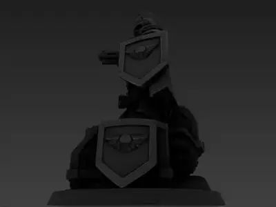 Marshal Wilhelm with Armoured Car - Valour Korps  3D model