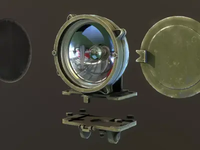 Tank Searchlight L-2G Low-poly 3D model