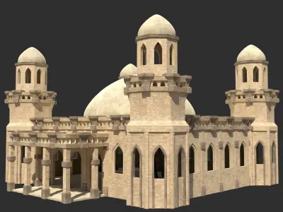 ARAB ARABIC DESERT TURKISH TEMPLE CHURCH COLLECTION Low-poly 3D model