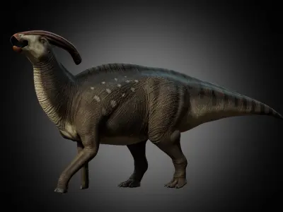 Parasaurolophus walkeri Low-poly 3D model