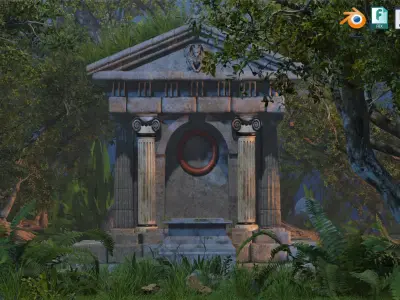 Abandoned Greek Temple - Ancient Architecture Low-poly 3D model