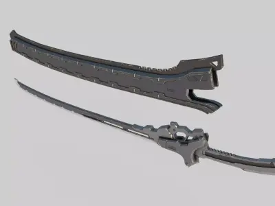 Future sci-fi cold weapon Samurai sword 3D model