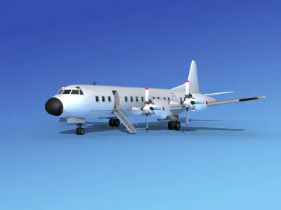 Lockheed L-188 Electra HP Unmarked 4 3D model