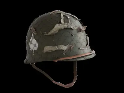 World War 2 US Paratrooper M1 Helmet Low-poly 3D model
