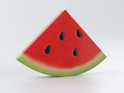 Cartoon Watermelon Slice 3 3D model