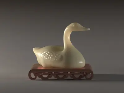 muteswan goose swan animal mammal wild realistic 3D model