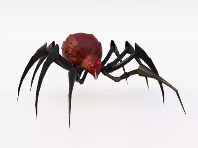 Spider 3d model with legs Low-poly 3D model