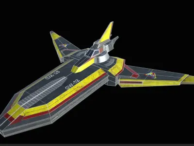 GUTS WING 2 ultrman tiga plane aircraft Low-poly 3D model Low-poly 3D model