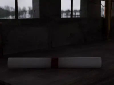 Scroll cigarette with stripe 3D model