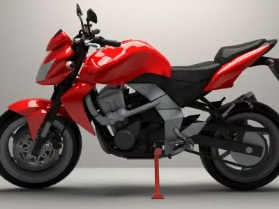 Kawasaki Z750 Low poly 3D Model Low-poly 3D model