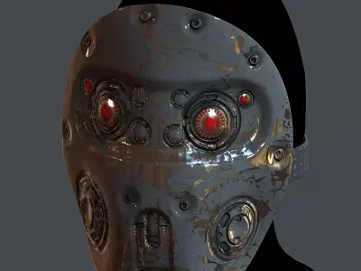 Gas mask helmet 3d model scifi Low-poly Low-poly 3D model 64