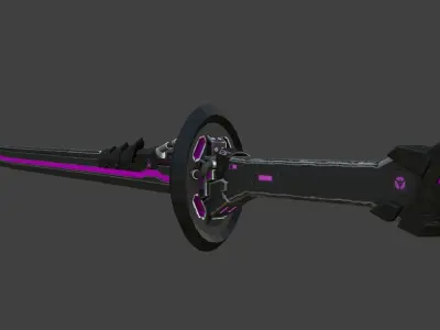 Corrupt Futuristic Samurai Sword Low-poly 3D model