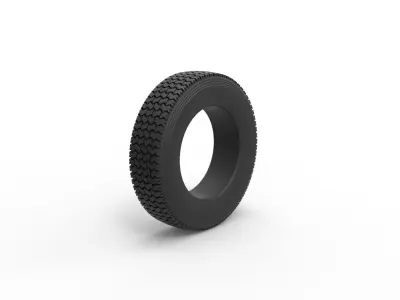 Semi truck tire 12 Scale 1 to 25 3D print model