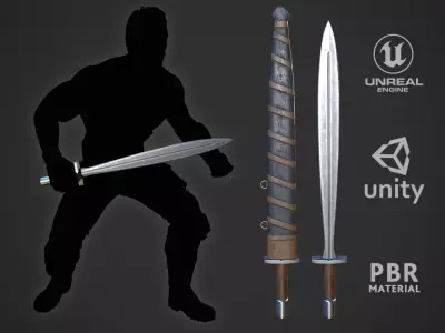 Greek Xiphos Low-poly 3D model