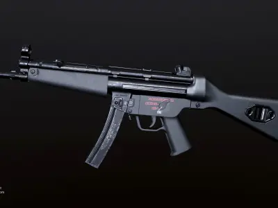 MP5 - MP5K - MP5SD - Textured - Game Ready Low-poly 3D model