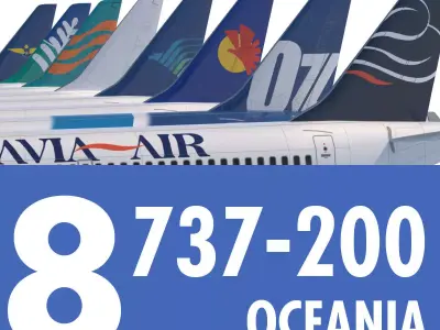 737 200 Collection Eight Oceania Airlines 3D model