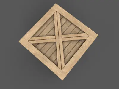 Wooden Box Game Ready Low-poly 3D model