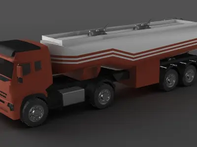 truck tank tanker fuel semi truck freight transportation 3D model