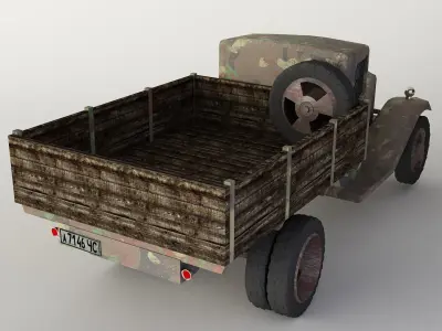  Car GAZ-AA military van Low-poly 3D model