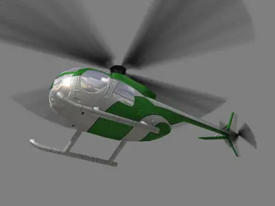 Hughes500 V4 Helicopter Low-poly 3D model