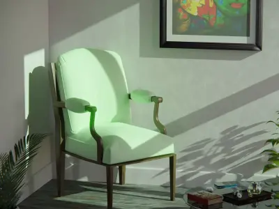 Chair model along with interior  Free low-poly 3D model