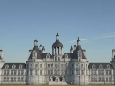Low Poly Chateau-Castle - Inspired by Chateau de Chambord - PBR Low-poly 3D model