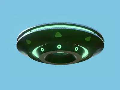 Spaceship UFO A1 - Green - Alien SciFi Vehicle Low-poly 3D model