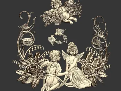 Collection of classical ornaments 04 3D model