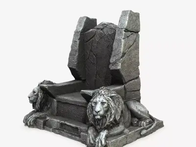 Lion Throne Low-poly 3D model