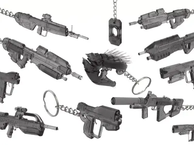 Halo Keychains Bundle - 13 Printable STLs - Commercial Use 3D print model