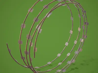 Barbed Wire Kit Low-poly 3D model