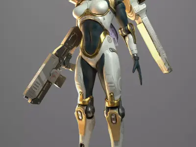 Female Soldier Yuna 3D model