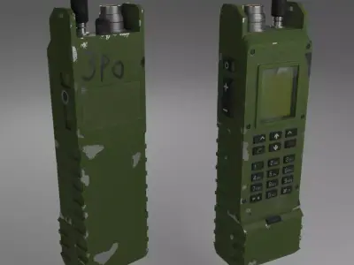 GAMEready military walkie-talkie or radio Low-poly 3D model
