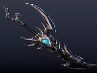 Crystal Metal Sword Low-poly 3D model