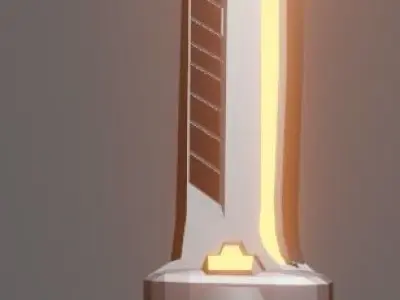 Samurai Sword Low-poly 3D model