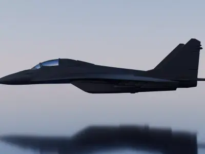 JET 3D fighter on water 3D model