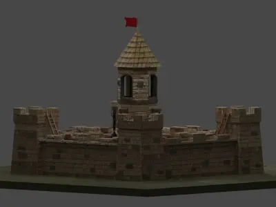 Medieval Castle Low-poly 3D model