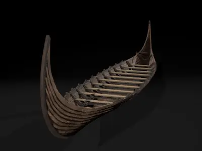 The Kvalsund vikings Ship Low-poly 3D model