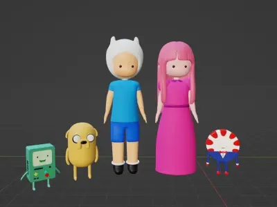 Adventure Time Characters Part 1 Low-poly 3D model