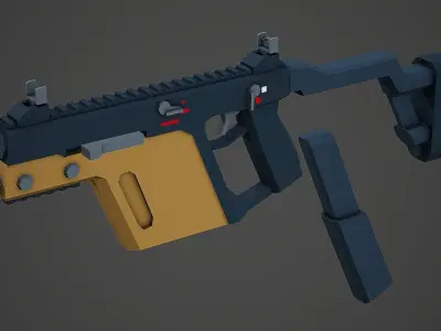 Stylized Kriss Vector SMG Low Poly Mobile Ready Low-poly 3D model